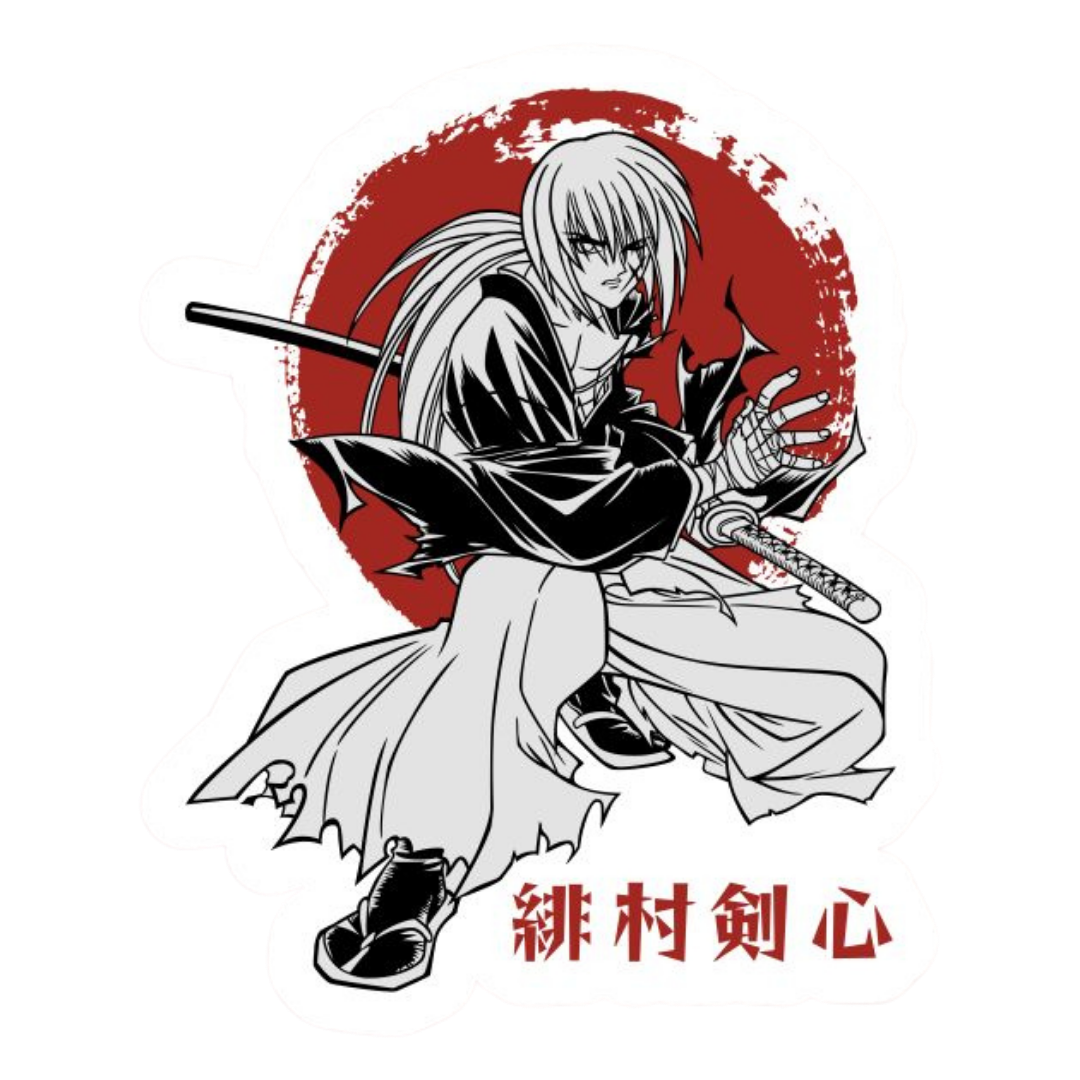 Rurouni Kenshin Anime Sticker 2 | Himura Kenshin Aesthetic Samurai Premium Sticker