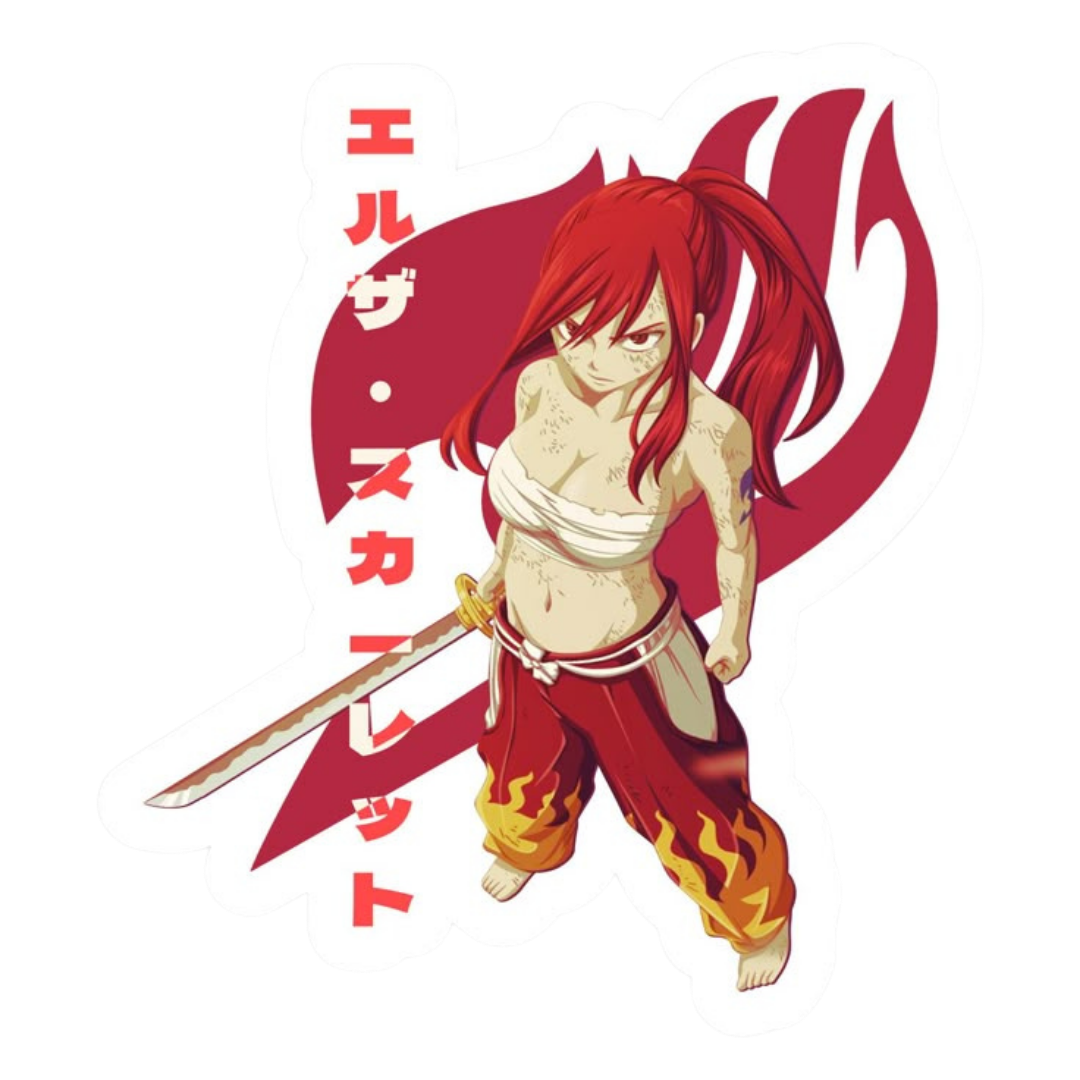 Erza Scarlet Fairy Tail Sticker | Titania Armor Sticker