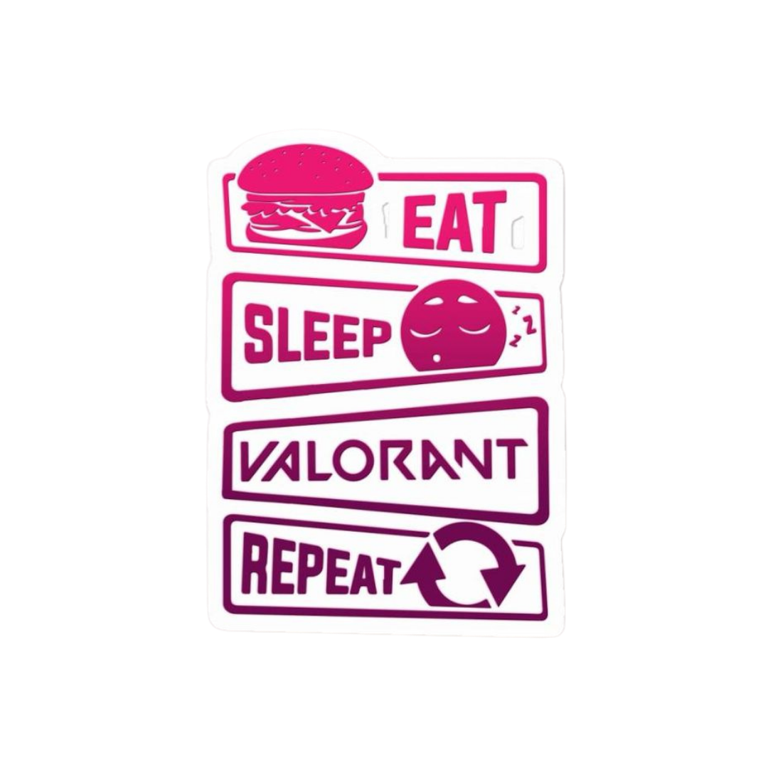 Eat sleep valorant repeat Valorant stickers