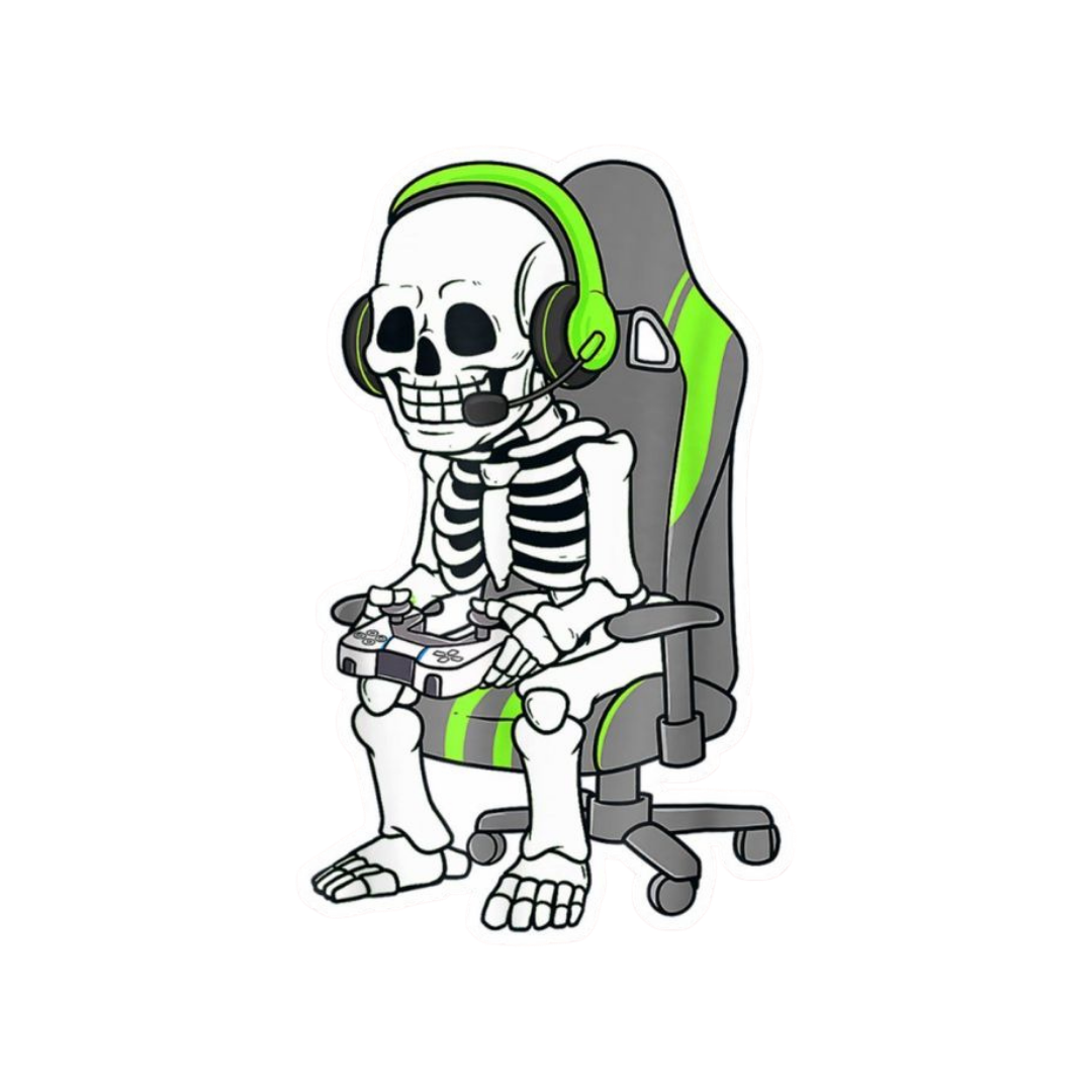Skeleton Gamer Sticker