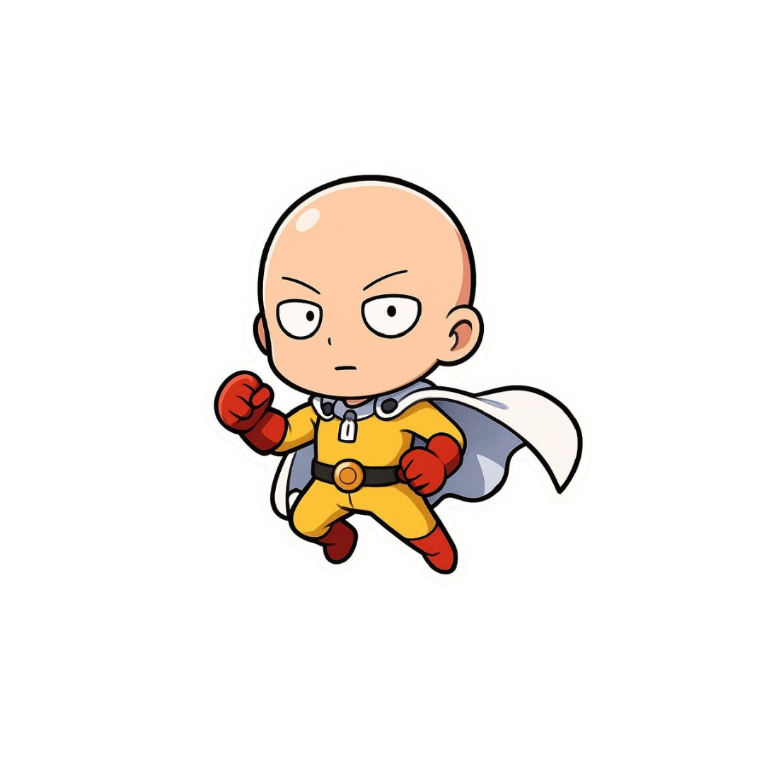 Saitama Chibi One Punch Man Anime Sticker
