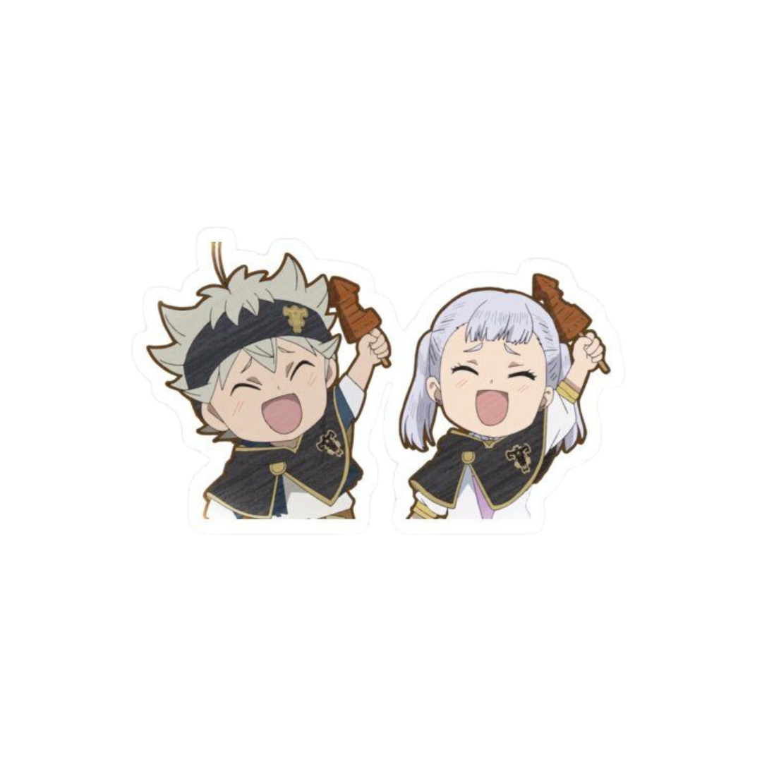 Black Clover anime stickers Noelle Silva and Asta