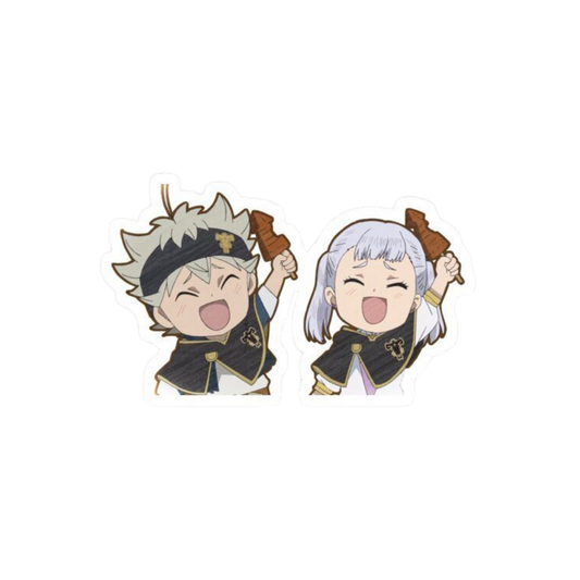 Black Clover anime stickers Noelle Silva and Asta