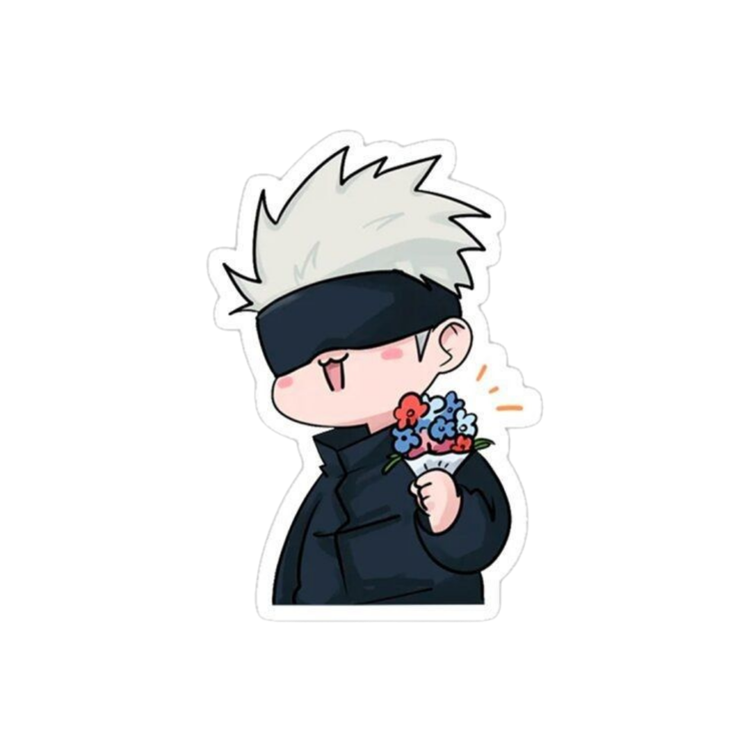 Satoru Gojo Chibi Flower Jujutsu Kaisen Anime stickers