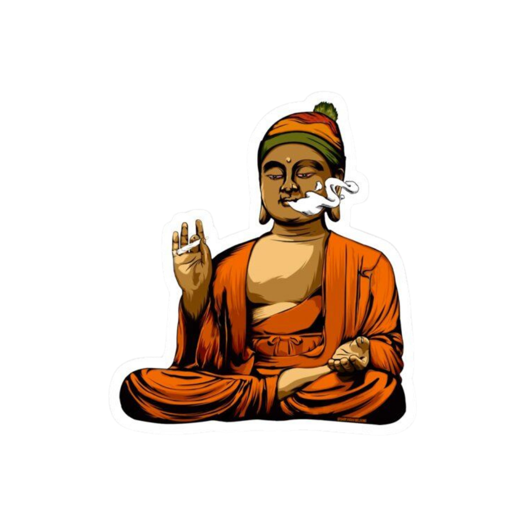 Stoned Buddha  Hemp Sticker