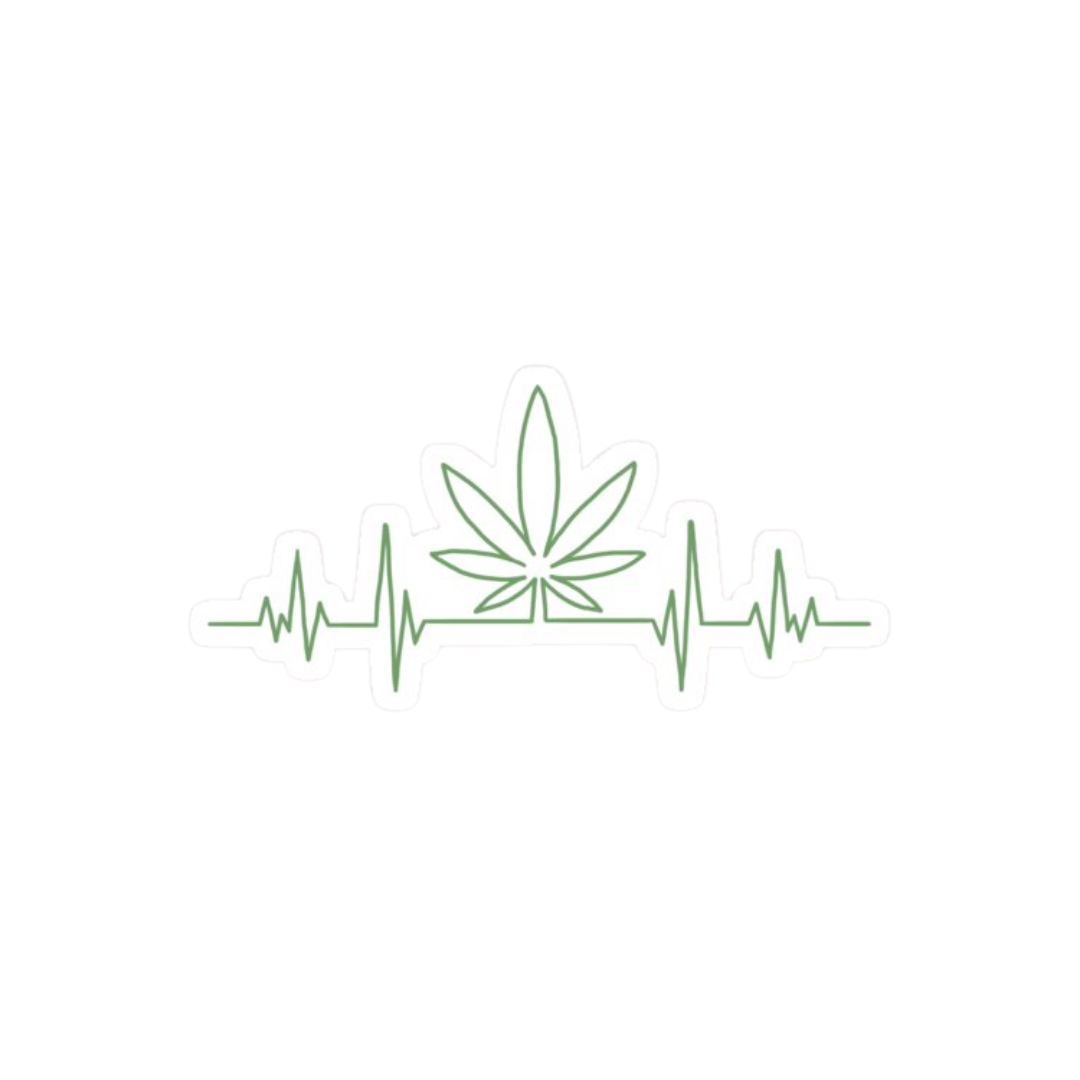 Heart beat Hemp Sticker