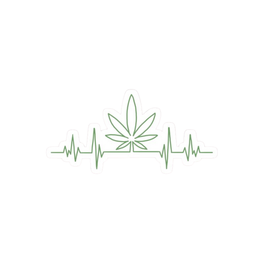 Heart beat Hemp Sticker