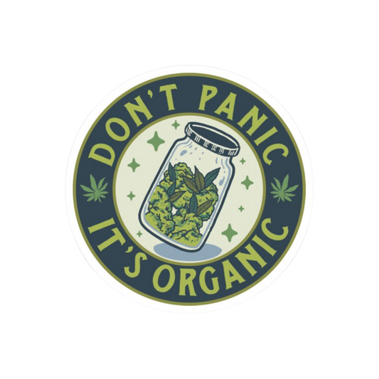 Dont Panic Its Organic Hemp Sticker