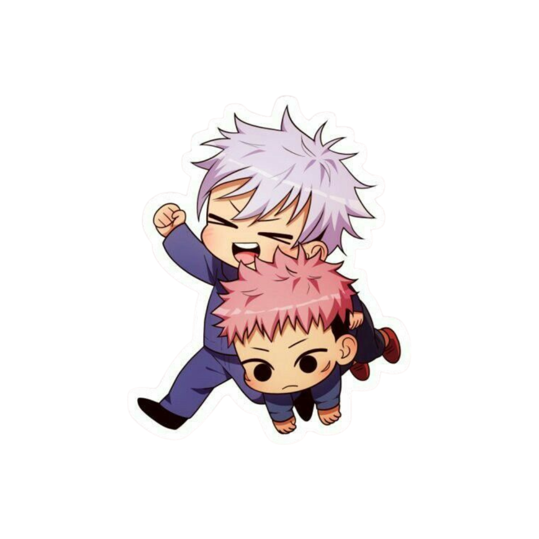 Satoru Gojo Yuji running Jujutsu Kaisen Anime stickers