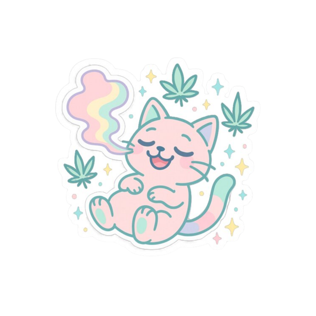 Cat High Hemp Sticker