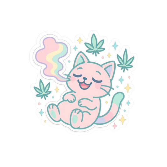 Cat High Hemp Sticker