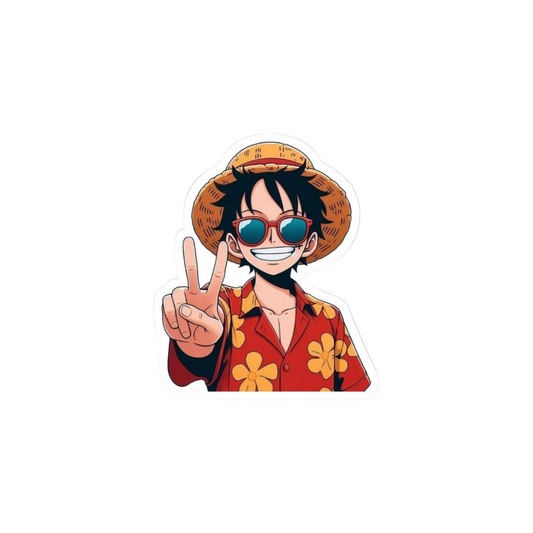Monkey D. Luffy victory sign Anime stickers
