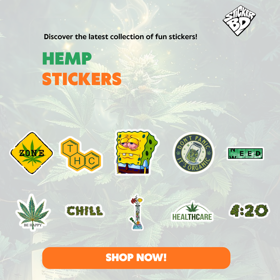 Hemp Stickers | Leaf & Nature Designs | StickerBD