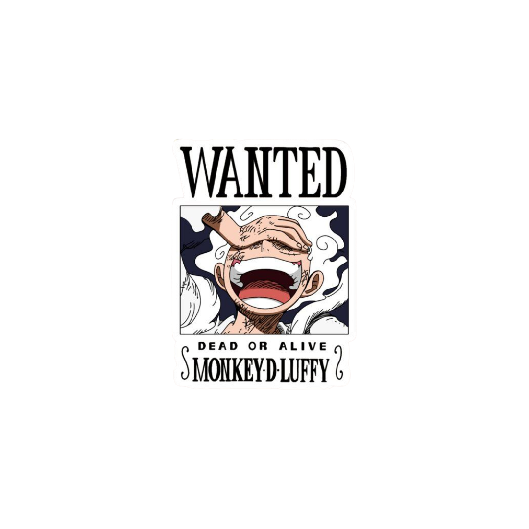 Monkey D. Luffy wanted sign Anime stickers