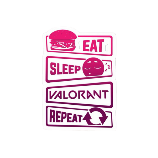 Eat sleep valorant repeat  Valorant stickers