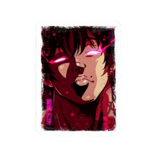 Baki anime stickers Baki angry