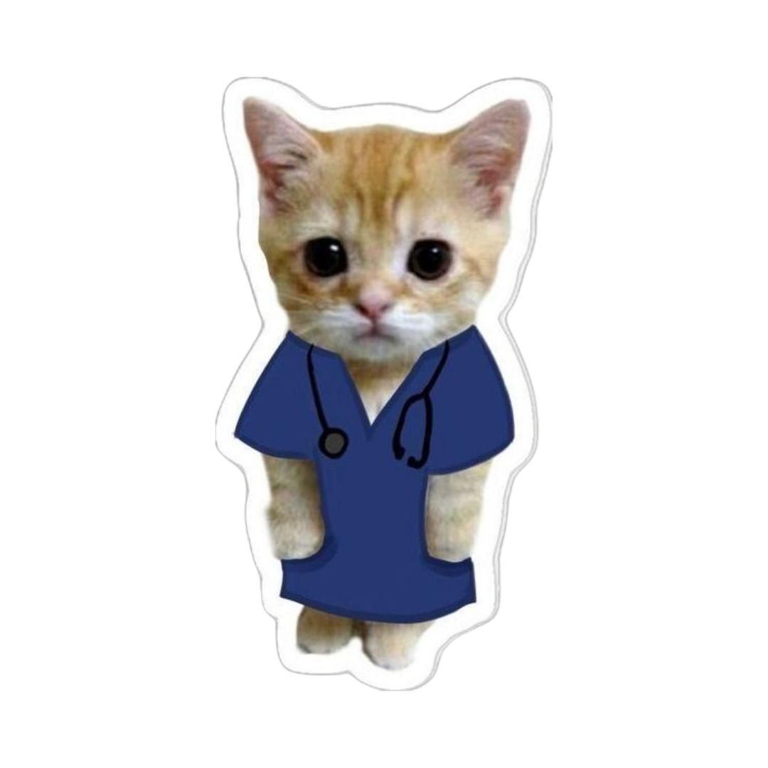 Doctor stickers Cat doctor Blue