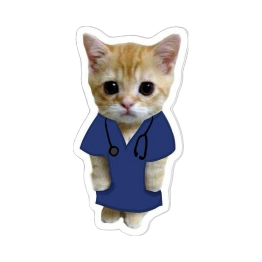 Doctor stickers Cat doctor Blue