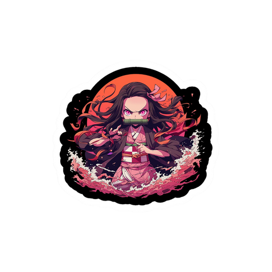 Nezuko Angry Demon Slayer Anime Sticker